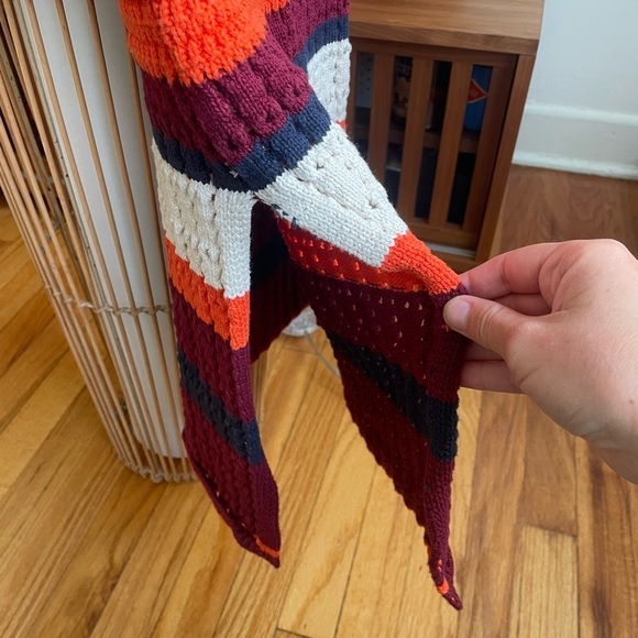 Free people Red and White Midi Pencil Skirt with Slit - Picture 5 of 6